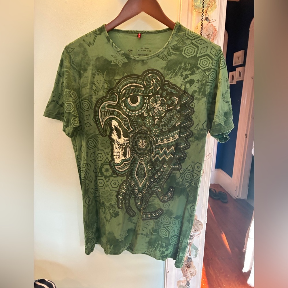 Green Graphic T-Shirt Ay Guey Mexican Tshirt